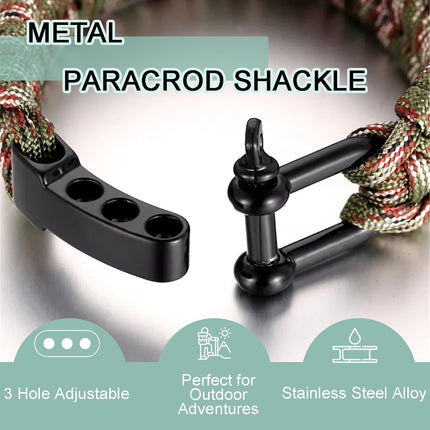 CooBigo Paracord Bracelet Shackle Buckle, Metal Survival Bracelet Bow Anchor + D Ring Shackle Clasp Adjustable Screw Pin M5