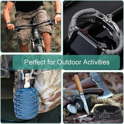 CooBigo Paracord Bracelet Shackle Buckle, Metal Survival Bracelet Bow Anchor + D Ring Shackle Clasp Adjustable Screw Pin M5