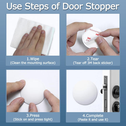 Door Stoppers Wall Protector Buffer Guard Doorknob Door Handle Bumper Self Adhesive Silencer Soft Rubber Crash Pad for Home Office