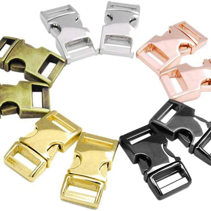 CooBigo 10 Pack 3/8" Metal Side Release Buckles for Paracord Bracelets (Mix) FLQ100(Mix-s)