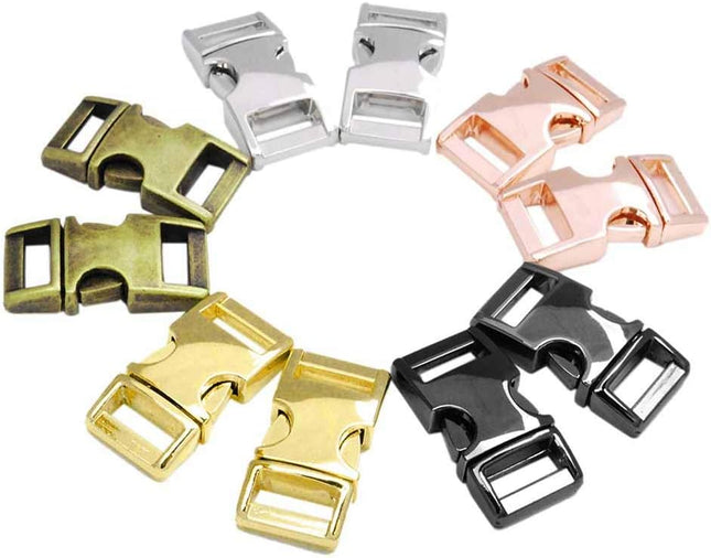 CooBigo 10 Pack 3/8 Metal Side Release Buckles for Paracord Bracelets (Mix) FLQ100(Mix-s) V1258-DP02-E-36