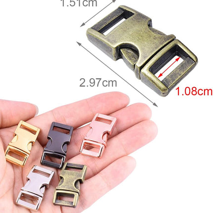 CooBigo 10 Pack 3/8" Metal Side Release Buckles for Paracord Bracelets (Mix) FLQ100(Mix-s)