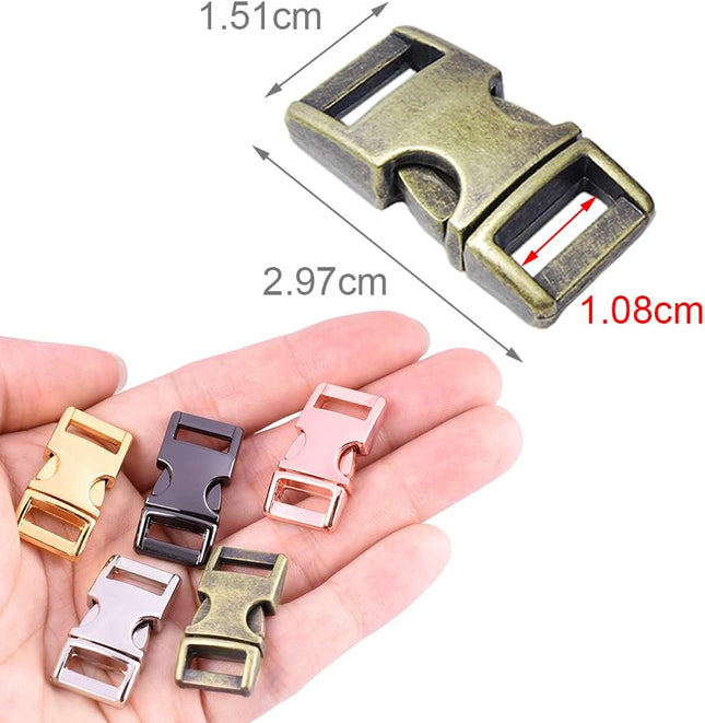 CooBigo 10 Pack 3/8 Metal Side Release Buckles for Paracord Bracelets (Mix) FLQ100(Mix-s) – product detail