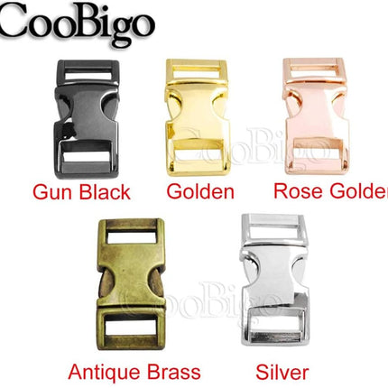 CooBigo 10 Pack 3/8" Metal Side Release Buckles for Paracord Bracelets (Mix) FLQ100(Mix-s)