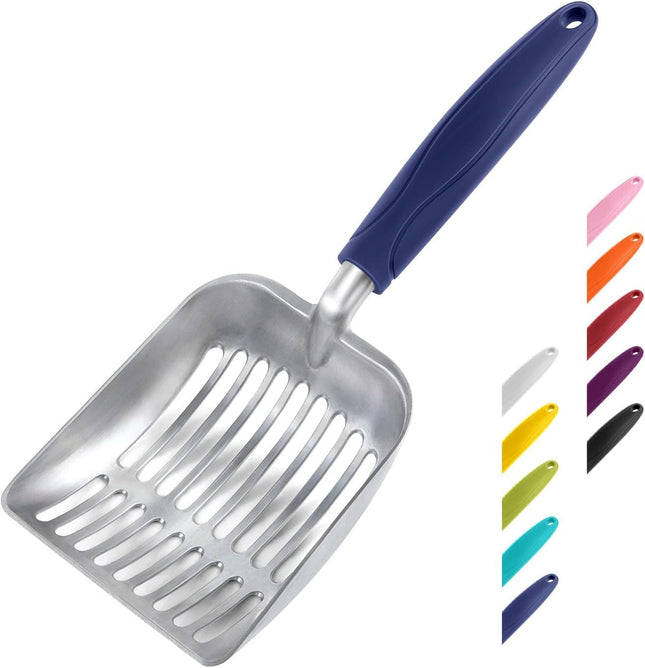 Cat Litter Scoop Aluminum Alloy Sifter Kitty Metal Scooper Deep Shovel Long Handle Poop Sifting Kitten