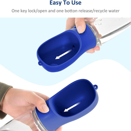 Portable Dog Water Bottle, 12 OZ, Leak Proof Puppy Water Dispenser with Drinking Feeder for Pets Outdoor Walking, Hiking, Travel, Food Grade Plastic
