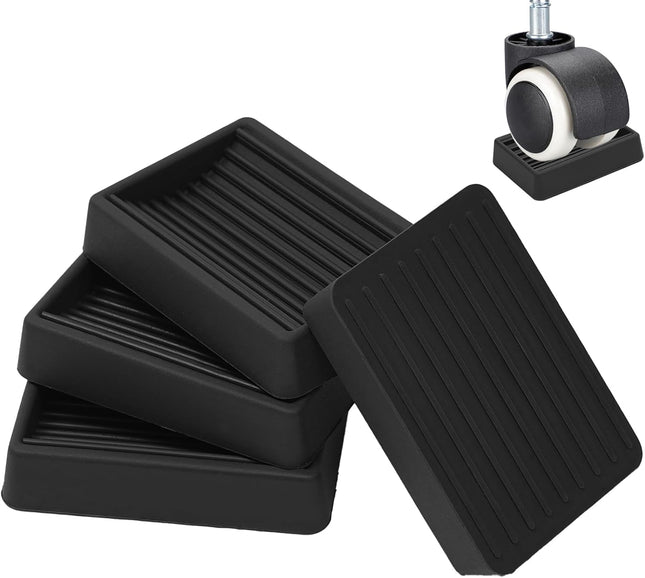 Furniture Wheels Caster Cups Non-Slip Rubber Bed Frame Stopper Floor Protector for Any Furniture with Wheels