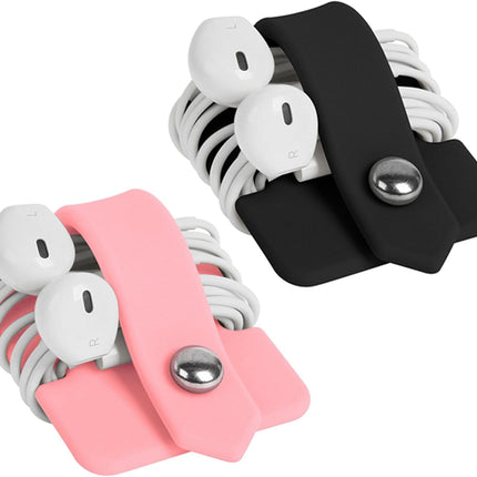 Silicone Earphone Organizer Earphone Wrap Winder Headphone Cord Organizer Wrap Winder Manager/Cable Winder 2 Pieces