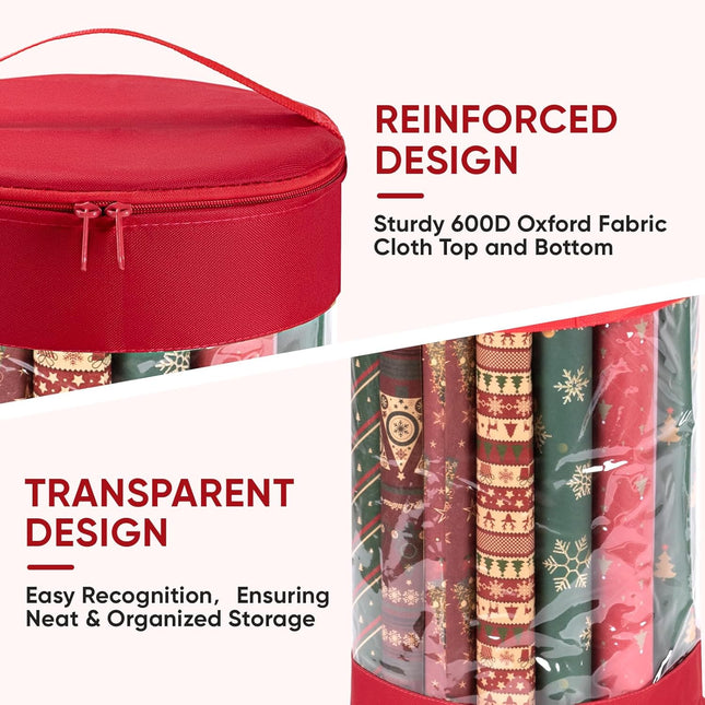 Christmas Wrapping Paper Organizer Storage 41 Gift Wrapping Paper Storage Containers Clear PVC – product detail