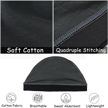 Cotton Stocking Wave Cap for Men, Wave Caps for 360 540 720 Waves, Good Compression Over Durag Sleeping Skull Hat