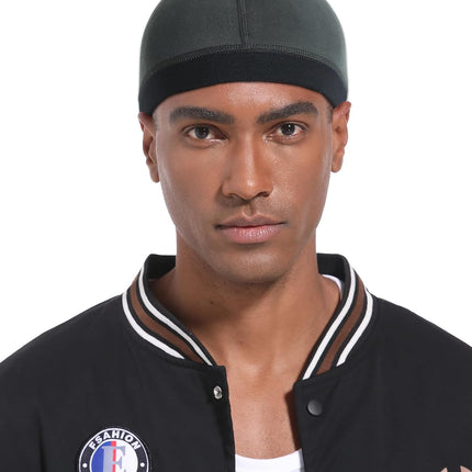 Cotton Stocking Wave Cap for Men, Wave Caps for 360 540 720 Waves, Good Compression Over Durag Sleeping Skull Hat