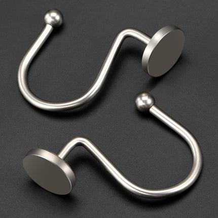 Shower Curtain Hooks, Nickel Shower Curtain Rings Rtproof Metal Round Decorative Shower Hooks Rings for Bathroom Shower Rods Curtains, Set of 12 Heavy Duty Solid Hooks