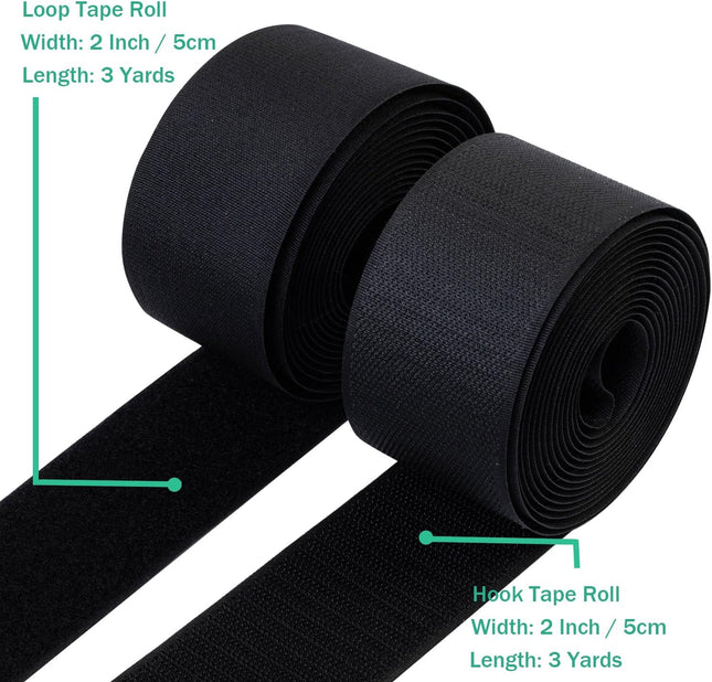 2 Inch Sew on Hook and Loop Strips Easy to Sew Excellent Grip Non-Adhesive Back – product detail