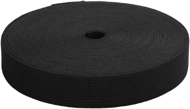 1 Inch by 20 Yard Black Heavy Stretch High Elasticity Elastic Spool Knit Elastic Bands for Sewing