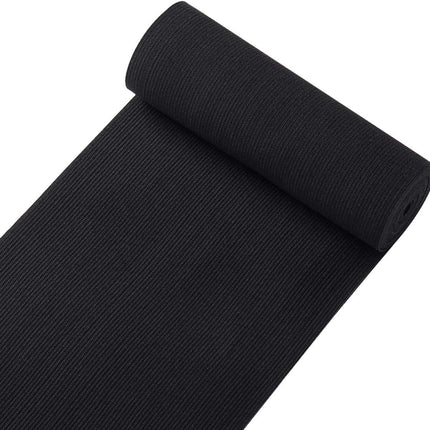 Knit Elastic Bands for Sewing Black Heavy Stretch High Elasticity Flat Elastic Cord 6 Inch Wide Braided Elastic Spool 2 Yard