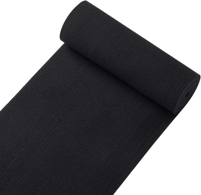 Knit Elastic Bands for Sewing Black Heavy Stretch High Elasticity Flat Elastic Cord 6 Inch Wide Braided