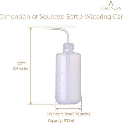Irrigation Bottle 500ml 17oz Indoor Plant Watering Can Water Squirt Plastic Rinse Bottle for Eyelash Extensions Eye Wash Tattoo Lab (3pcs)