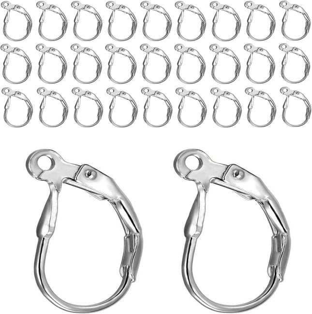 Stainless Steel Leverback Earring Hooks 100pcs French Ear Wire Lever Back Earwire for Jewelry Making