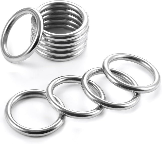 CooBigo 15pcs 1 Inch Stainless Steel Ring Buckle Metal O Rings Buckles Solid Welded Loop V1258-DP02-E-45
