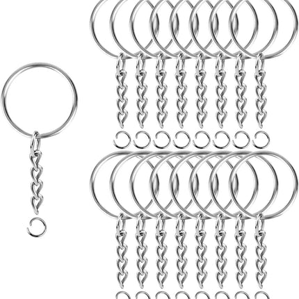 Split Keychain Ring Silver Keychain Rings for Crafts Metal Key Chain Kit for Jewelry Making Key Chains Accessories Craft DIY (25mm, 150pcs)