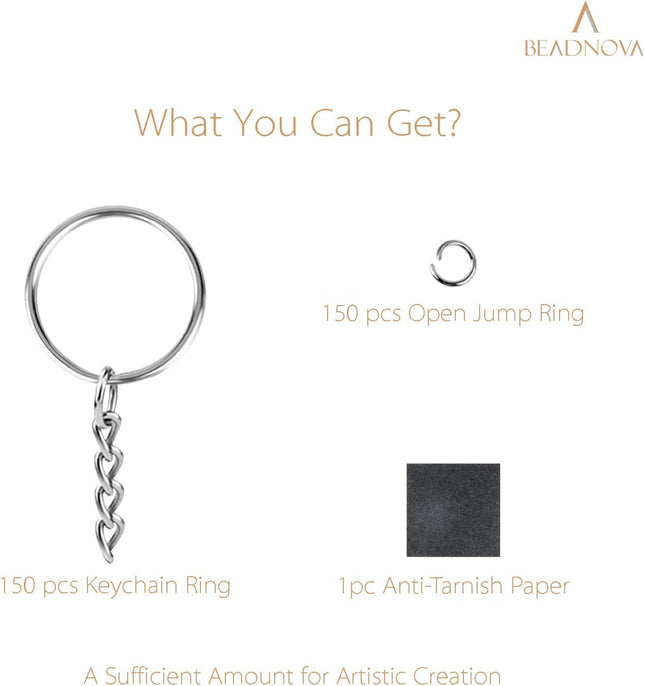 Split Keychain Ring Silver Keychain Rings for Crafts Metal Key Chain Kit for Jewelry Making Key Chains – product detail