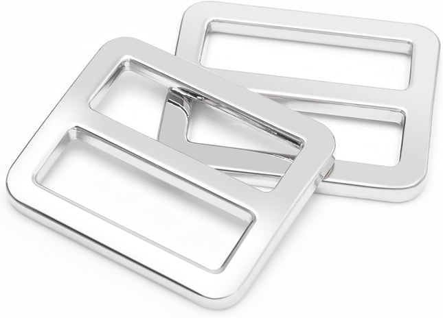 CooBigo 24Pcs 1 Adjustable Buckles Metal Slider Buckles Tri-Glide Slide Strap Adjuster for Shoulder Bag