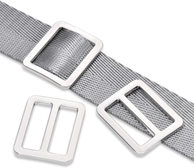 CooBigo 24Pcs 1 Adjustable Buckles Metal Slider Buckles Tri-Glide Slide Strap Adjuster for Shoulder Bag – product detail