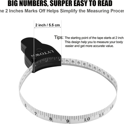 Automatic Telescopic Tape Measure(60in/150cm), Measuring Tape for Body,Self-Tightening Body Measuring Tape,Retractable Tape Measure for Fitness, Weight Loss, Tailor, Sewing, Handcrafts (4 PCS)