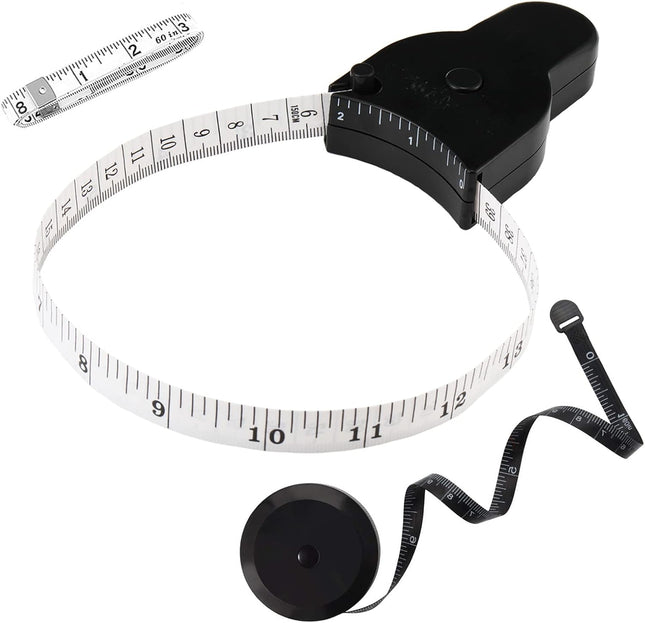 Automatic Telescopic Tape Measure Body Measure Tape 60 inch (150cm) Self-Tightening Retractable in Black