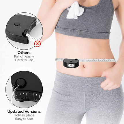 Upgraded Body Tape Measure for Weight Loss, Fitness, Bodybuilding, Mcle Gain. Lock Pin, Retractable Button, Soft Sewing Tape for Tailors, Measures Body Part Circumferences, 60Inch/150cm, 2Pcs