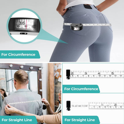 Upgraded Body Tape Measure for Weight Loss, Fitness, Bodybuilding, Mcle Gain. Lock Pin, Retractable Button, Soft Sewing Tape for Tailors, Measures Body Part Circumferences, 60Inch/150cm, 2Pcs