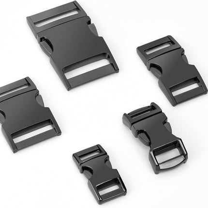 CooBigo Metal Side Release Buckle Webbing Buckle Paracord Bracelet Clasps for Leather Strap Dog Collars Harness Belt