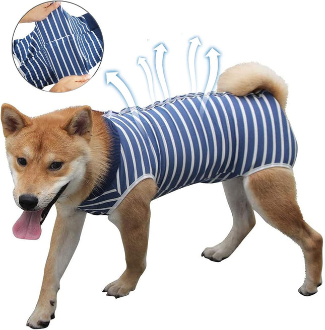 Dog Recovery Suit for Abdominal Wounds Breathable Dog Surgery Recovery Suit for Dogs E-Collar