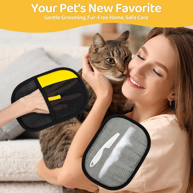 Pet Hair Removal Glove for Dogs & Cats Upgraded 2PCS Electrostatic Pet Hair Remover with – product detail