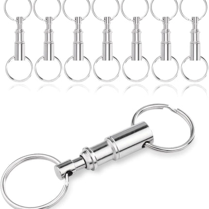 CooBigo 8 Pack Detachable Keychain Quick Release Key Chain, Pull Apart Key Chain for Outdoor Active Backpack Key Holder kits