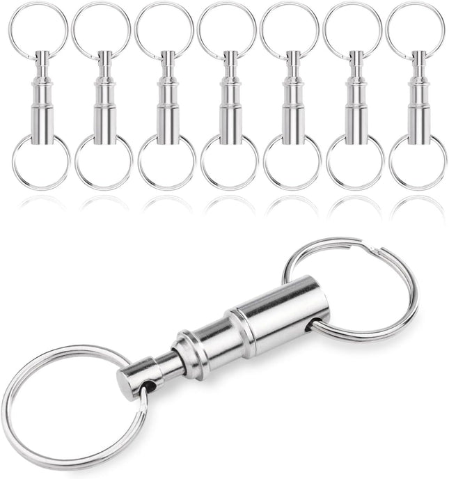 CooBigo 8 Pack Detachable Keychain Quick Release Key Chain Pull Apart Key Chain for Outdoor Active Backpack