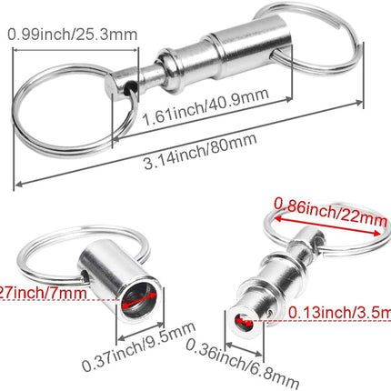 CooBigo 8 Pack Detachable Keychain Quick Release Key Chain, Pull Apart Key Chain for Outdoor Active Backpack Key Holder kits