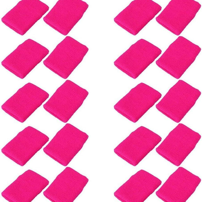 10 Pack Sports Wristband Sweatband Gym Yoga Wrist Support Sweatband Cotton Wrist Wraps