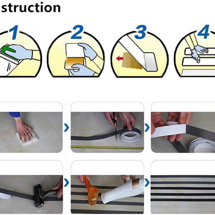 2 inch 16.4Ft Floor Safety Grip Non Skid Safety Tape Anti Slip Adhesive for Steps Stairs Indoor or Outdoor Applicable, High Traction, Gray