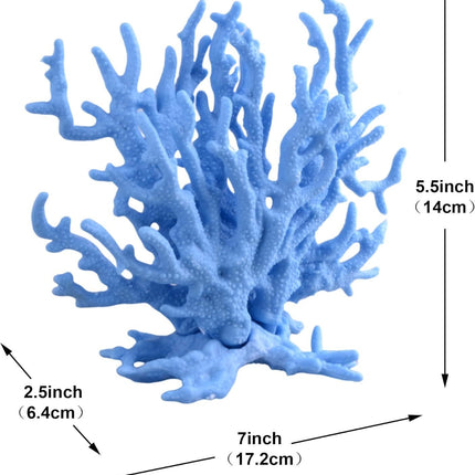 Blue Artificial Aquarium Plant Ornament Decor Plastic Coral Reef Fish Tank Decoration