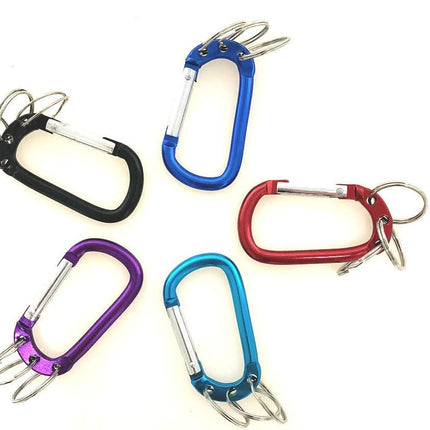 Aluminum D-Shaped Carabiner Buckle With 3 Keychian Clip Spring Carabiner Hook Snap Key Chain