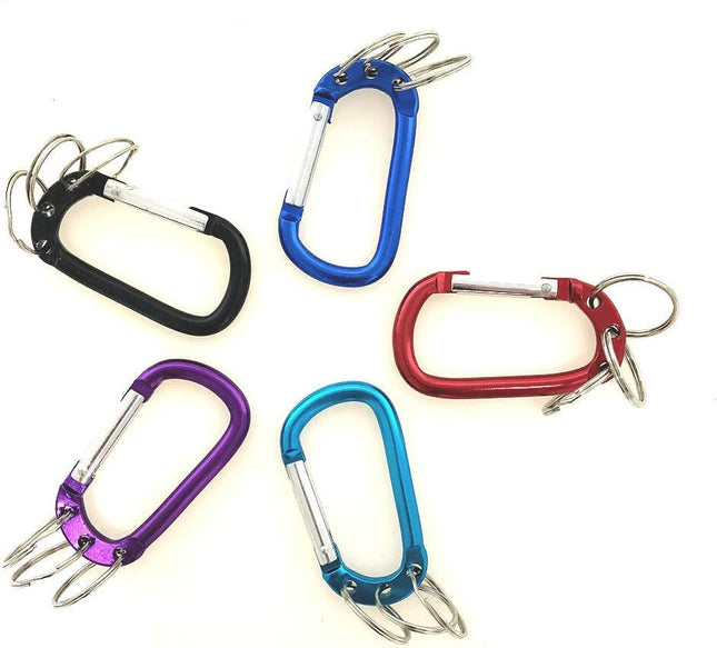 Aluminum D-Shaped Carabiner Buckle With 3 Keychian Clip Spring Carabiner Hook Snap Key Chain