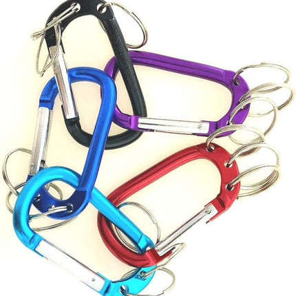 Aluminum D-Shaped Carabiner Buckle With 3 Keychian Clip Spring Carabiner Hook Snap Key Chain