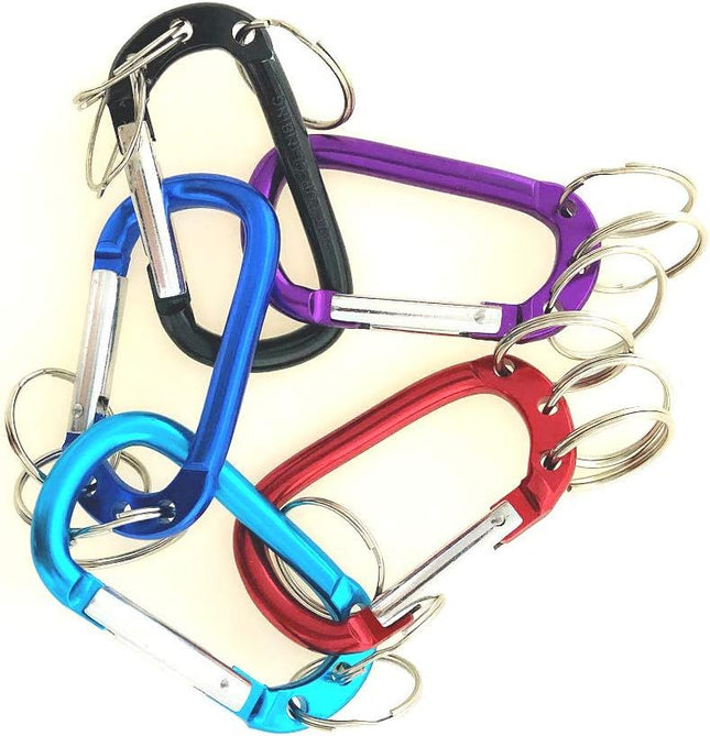 Aluminum D-Shaped Carabiner Buckle With 3 Keychian Clip Spring Carabiner Hook Snap Key Chain – product detail