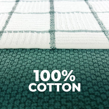 6 Pack Large Kitchen Towels, 16x27 inch Absorbent Dishcloths, 100% Cotton Cleaning Cloth, Teal Set (Pack of 6)