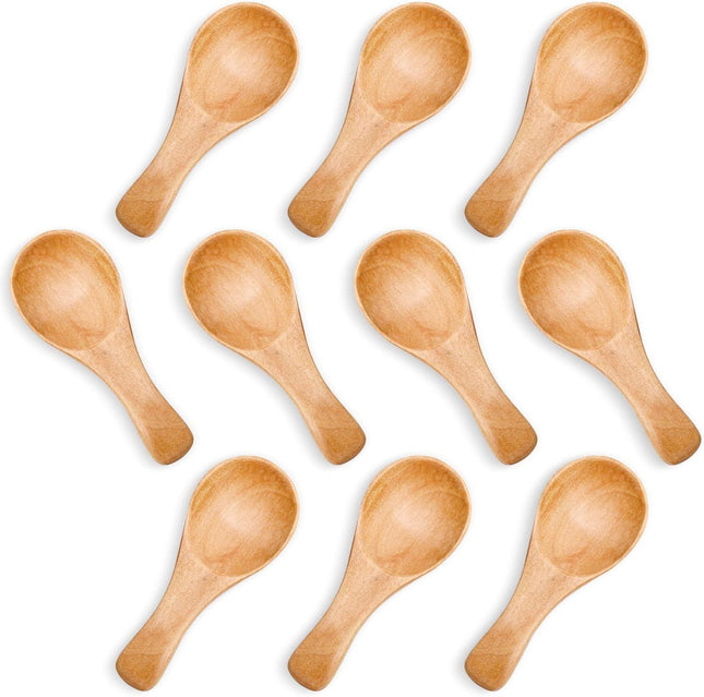 10PCS Small Wooden Spoons 3 Inch Small Spoons for Spice Jars Salt Grains Sugar Coffee V1258-DP02-E-561