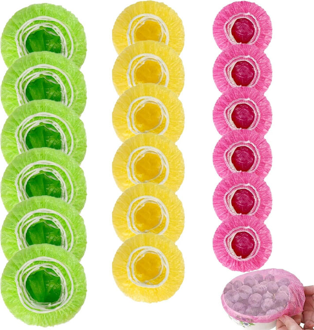 120PCS Reusable Bowl Covers Elastic Plastic Food Storage Wraps for Kitchen Baking Picnics & Family Use 3