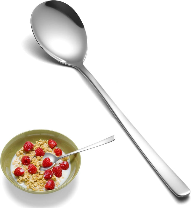 Soup Spoons 8PCS Korean Spoon 8.5 Inch Stainless Steel Tablespoon with Long Handles for Home