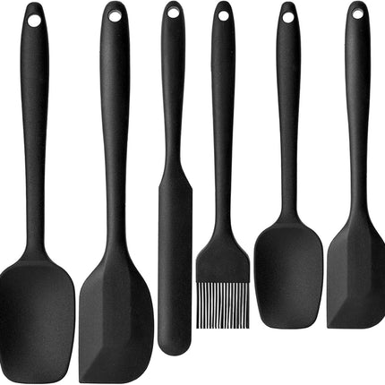 Silicone Spatula Set, 6 PCS Food Grade Kitchen Utensils with Silicone Brush, 480°F Heat Resistant Non Stick Rubber Spatula for Scraping, Cake Baking, Cooking, Mixing, Dishwasher Safe