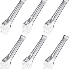 6PCS Serving Tongs 7Inch Buffet Tongs Stainless Steel Food Tong Small Serving Utensils for